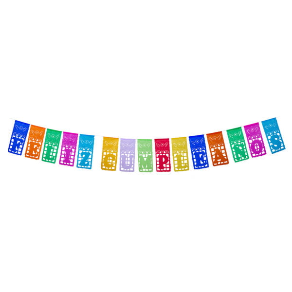 Tira letrero de papel "Feliz cumpleaños"